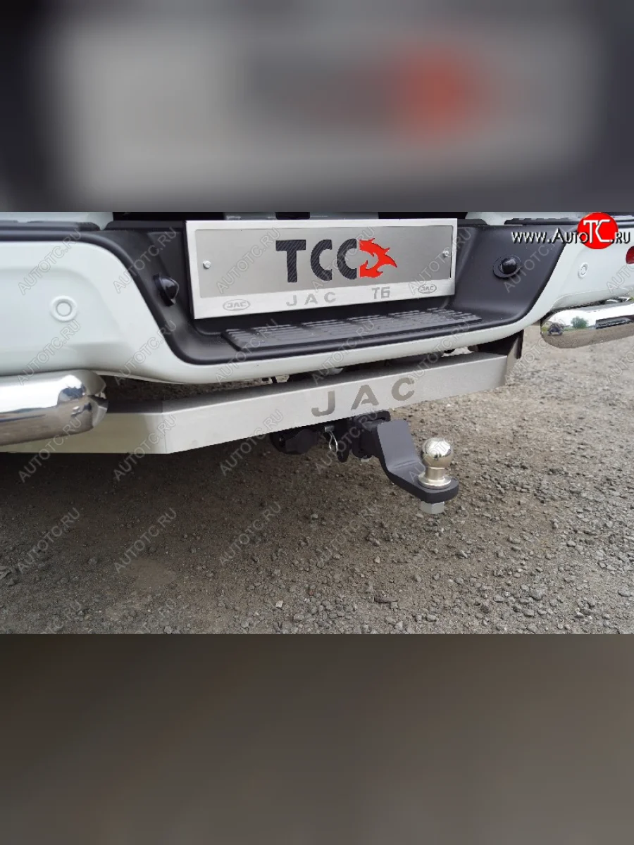Фаркоп (тягово-сцепное устройство) TCC Тюнинг JAC T6 пикап (2018-2024) (оцинкованный, шар Е, надпись JAC)  в Воронеже Воронежской области