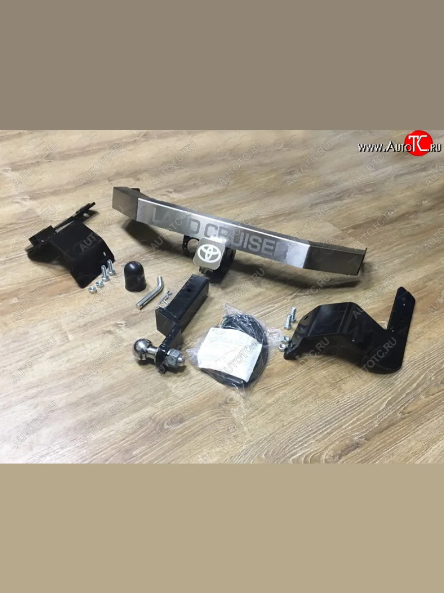Фаркоп (тягово-сцепное устройство) TCC Тюнинг Toyota Land Cruiser 200 1-ый рестайлинг (2012-2015) (оцинкованный, шар E нержавейка, надпись Land Cruiser)  в Самаре Самарской области