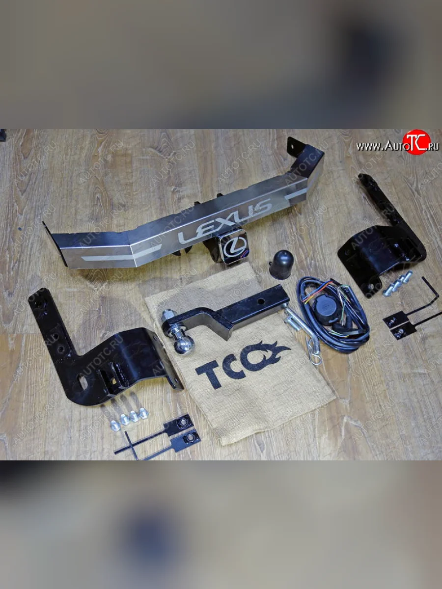 Фаркоп (тягово-сцепное устройство) кроме F-Sport TCC Тюнинг Lexus LX570 J200 1-ый рестайлинг (2012-2015) (оцинкованный, шар E нержавейка, надпись Lexus)  с доставкой в г. Керчь