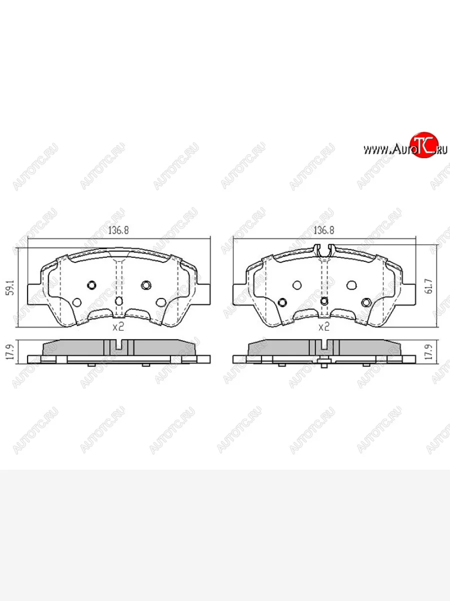 Колодки тормозные задние RH-LH SAT Ford Transit цельнометаллический фургон (2014-2022)  с доставкой в г. Керчь