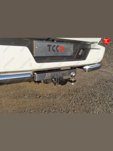 Фаркоп (тягово-сцепное устройство) TCC Тюнинг (оцинкованный, шар E нержавейка, надпись POER) Great Wall Poer KingKong (2021-2025) пикап