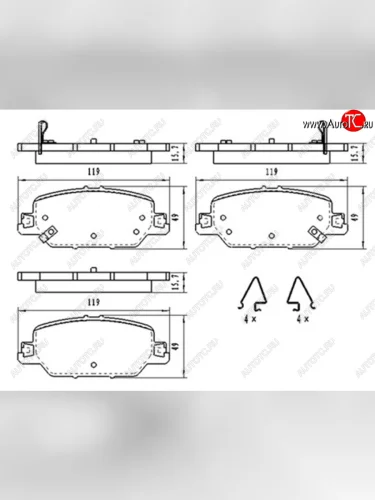 Колодки тормозные задние RH-LH SAT Honda CR-V RW,RT дорестайлинг (2016-2020)