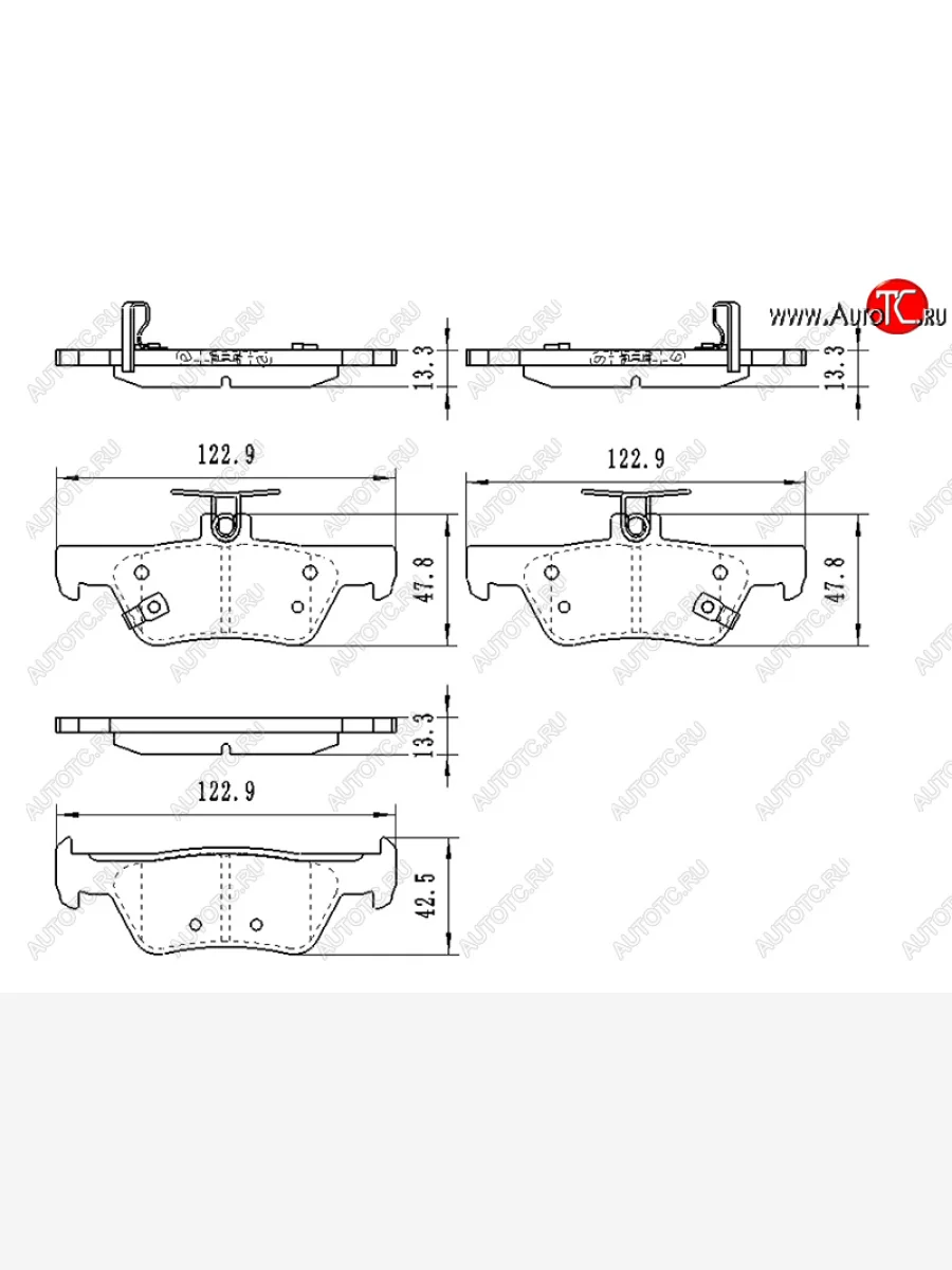 Колодки тормозные задние RH-LH SAT Honda Fit 4 GR дорестайлинг (2019-2022)  в Перми Пермском крае