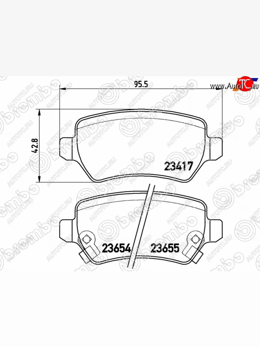 Колодки тормозные задние LH-RH SAT Opel Astra G седан (1998-2005)