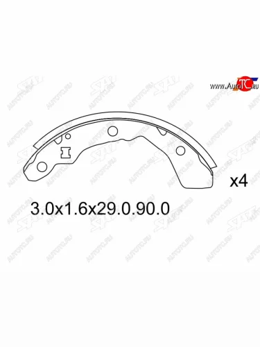 Колодки тормозные задние RH-LH SAT    Honda Logo (1996-2001)