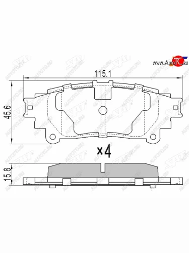 Колодки тормозные задние RH-LH SAT Toyota Highlander XU50 рестайлинг (2016-2020)