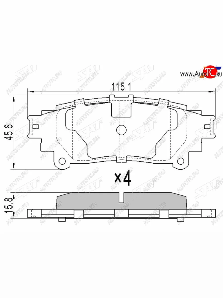 Колодки тормозные задние RH-LH SAT Lexus RX350 AL20 дорестайлинг (2015-2019)  в Перми Пермском крае