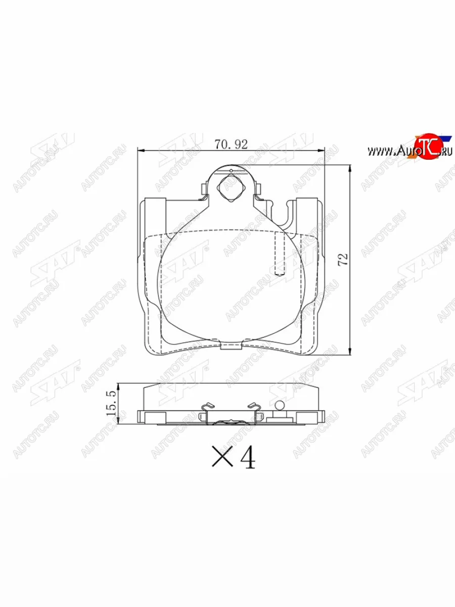 Колодки тормозные задние RH-LH SAT Mercedes-Benz S class W220 (1998-2005)  в Воронеже Воронежской области
