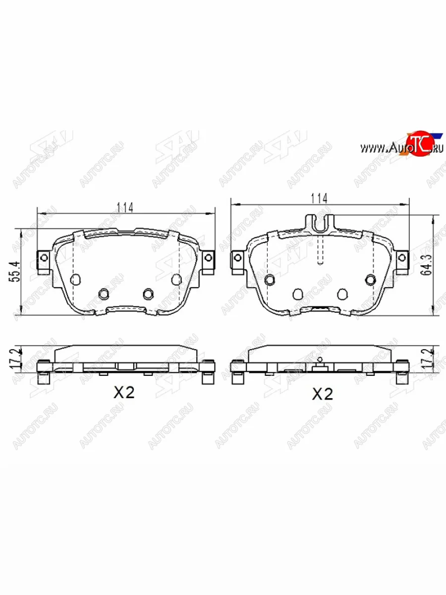 Колодки тормозные задние RH-LH SAT Mercedes-Benz E-Class S213 универсал рестайлинг (2020-2025)  в Перми Пермском крае