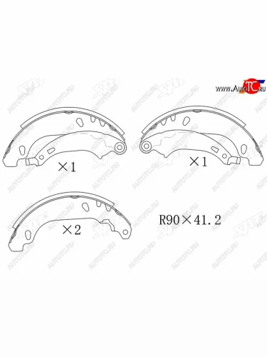Колодки тормозные задние RH-LH SAT Renault Logan 1 дорестайлинг (2004-2010) (Без ABS)