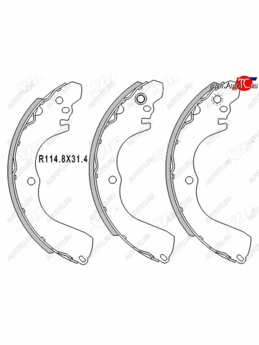 Колодки тормозные барабанные задние RH-LH SAT Mitsubishi Outlander CU (2003-2009)
