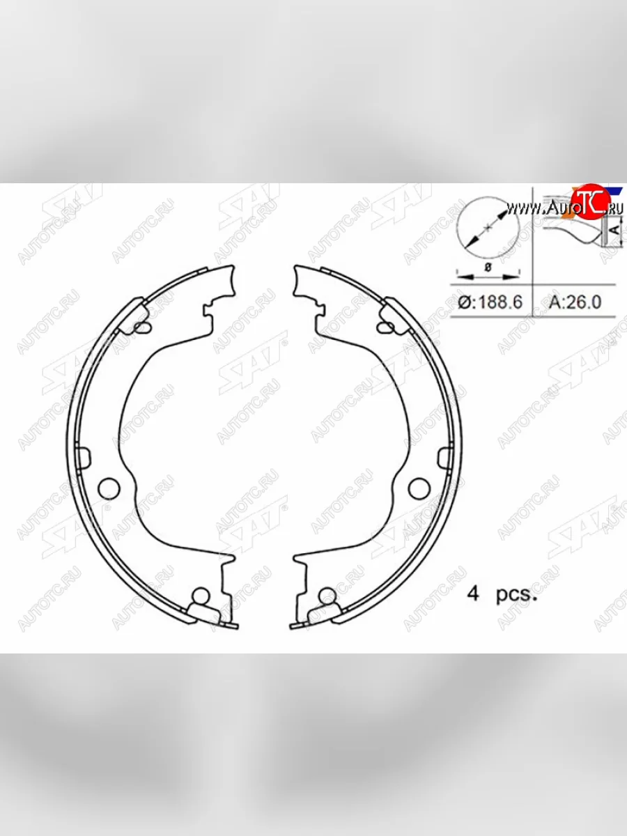 Колодки тормозные барабанные задние RH-LH SAT Chevrolet Captiva 1-ый рестайлинг (2011-2013)  в Керчи Республика Крым