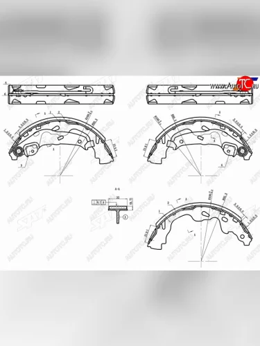 Колодки тормозные барабанные задние RH-LH SAT Toyota Aygo 2 рестайлинг (2018-2025)