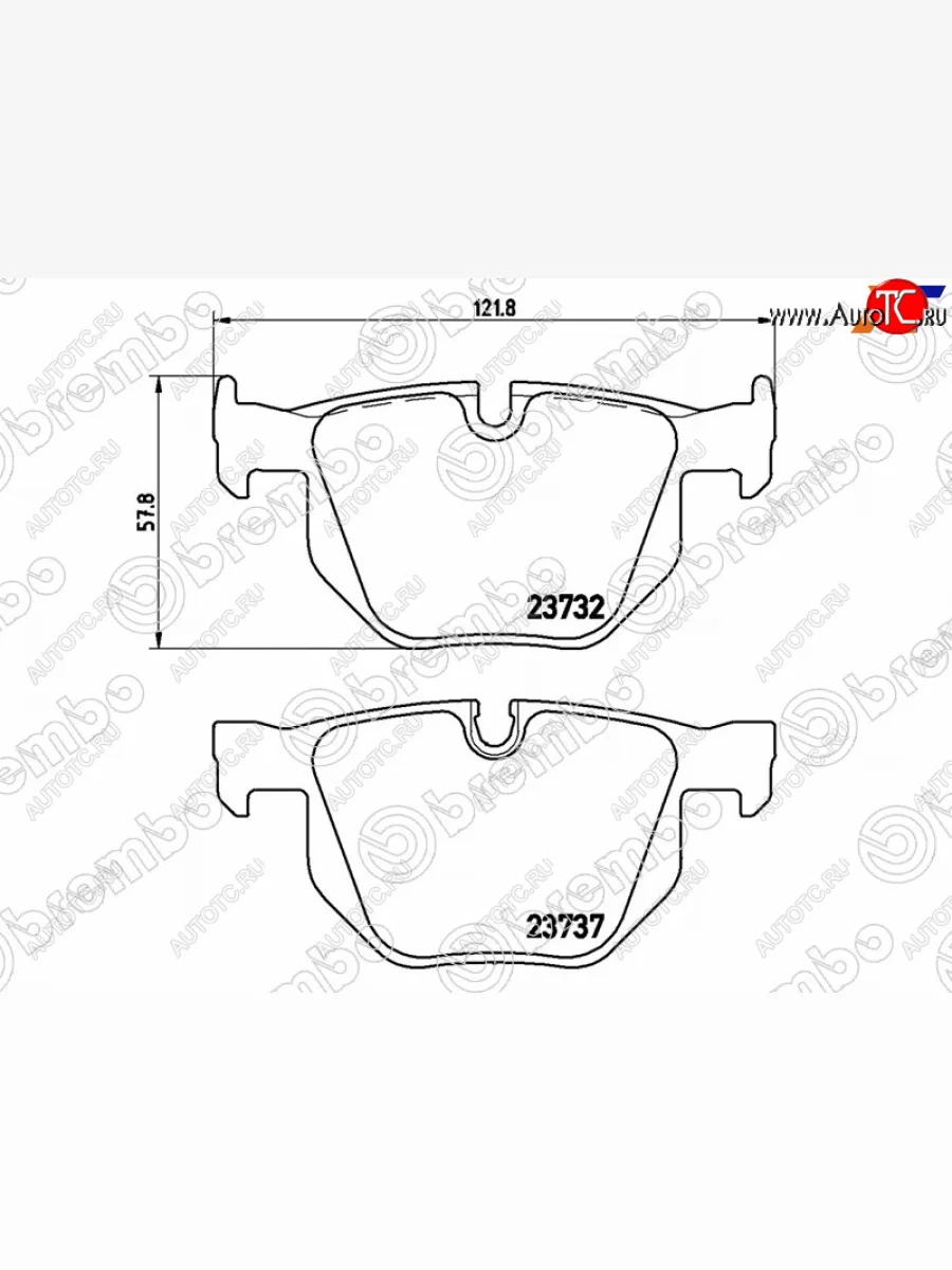 Колодки тормозные задние RH-LH SAT BMW 5 серия E60 седан дорестайлинг (2003-2007)  в Керчи Республика Крым