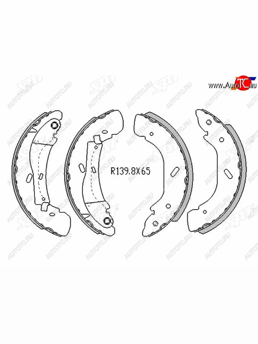 Колодки тормозные задние RH-LH SAT Ford Transit цельнометаллический фургон дорестайлинг (2000-2006) (Диски 16)  в Перми Пермском крае