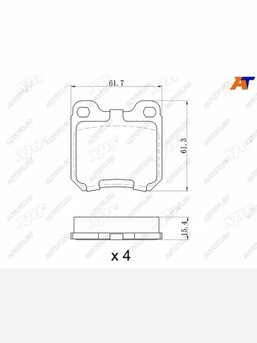 Колодки тормозные задние RH-LH SAT Opel Vectra B универсал дорестайлинг  (1995-1999)