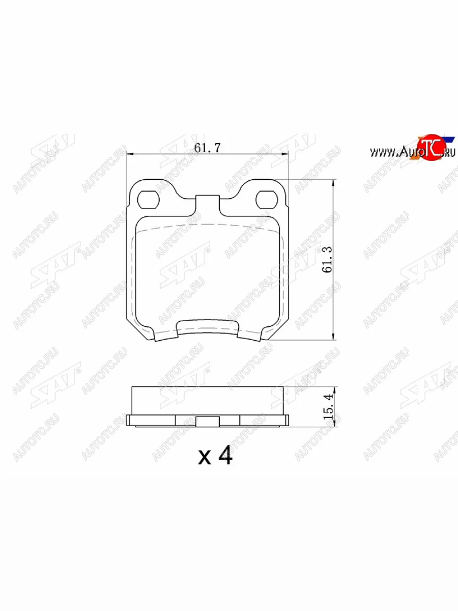 Колодки тормозные задние RH-LH SAT Opel Omega A седан (1986-1994)  в Перми Пермском крае