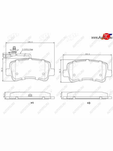 Колодки тормозные зад RH-LH SAT Renault Master FV,JV фургон дорестайлинг (2010-2015)