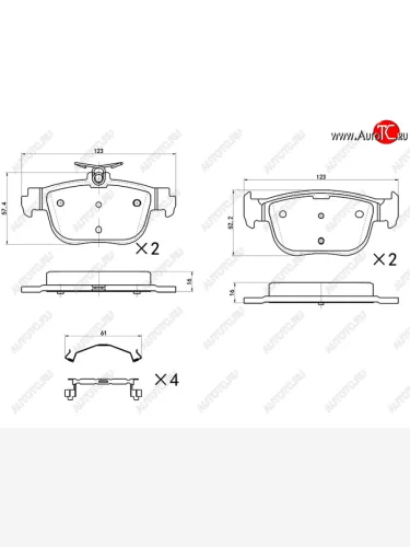 Колодки тормозные зад RH-LH SAT Skoda Octavia A8 универсал (2019-2022)