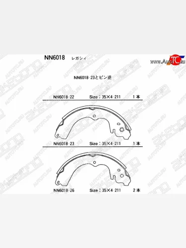 Колодки тормозные зад RH-LH SAT Subaru Forester SG дорестайлинг (2002-2005)