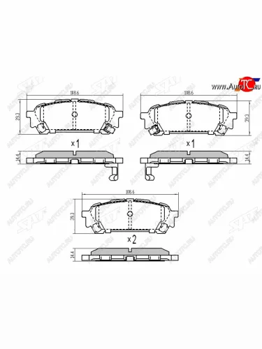 Колодки тормозные зад RH-LH SAT Subaru Forester SG дорестайлинг (2002-2005)