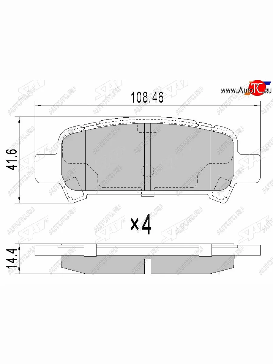 Колодки тормозные зад RH-LH SAT Subaru Forester SG дорестайлинг (2002-2005)  в Керчи Республика Крым