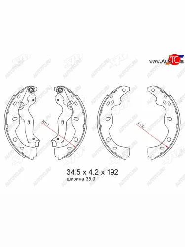 Колодки тормозные барабанные задние RH-LH SAT Suzuki SX4 GYC21S дорестайлинг седан (2006-2012)
