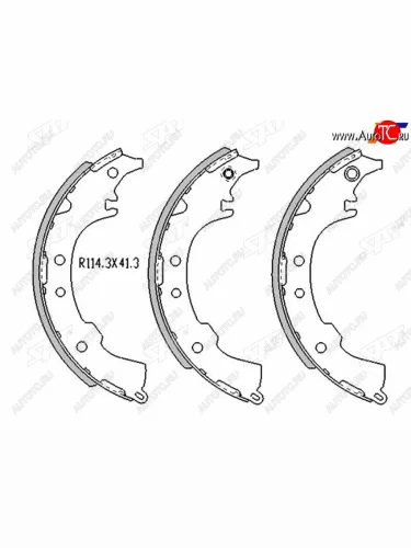 Колодки тормозные барабанные задние RH-LH SAT Toyota Ipsum ACM20 дорестайлинг (2001-2003)