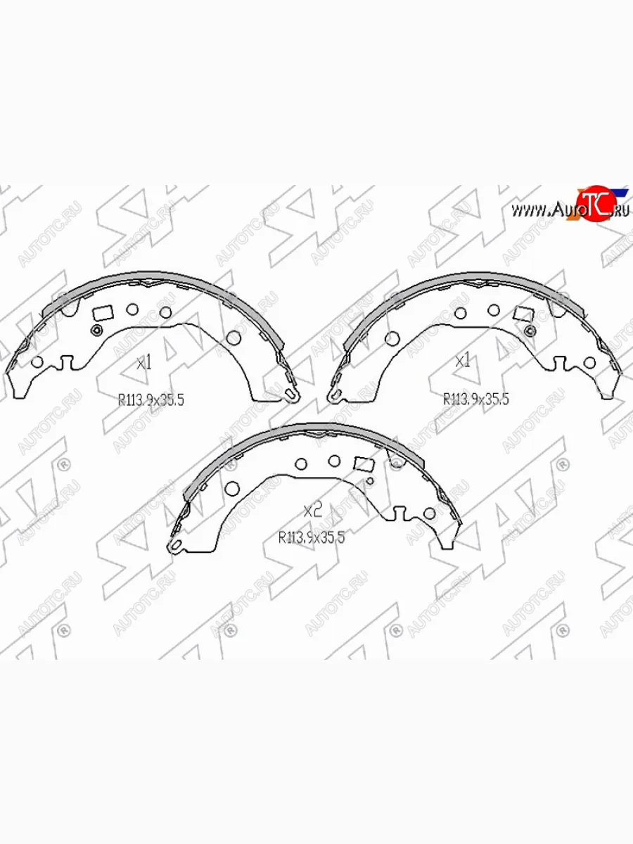 Колодки тормозные барабанные задние RH-LH SAT Toyota Ractis (2010-2016)  в Перми Пермском крае