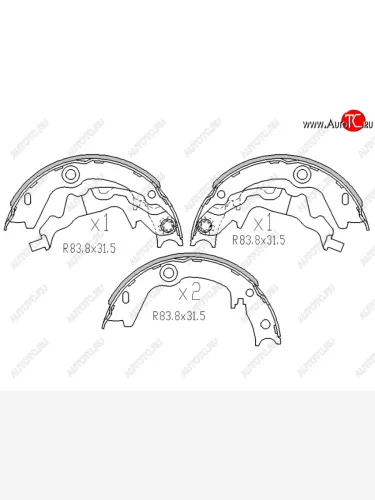 Колодки барабанные задние RH-LH SAT KIA Cerato 3 YD рестайлинг седан (2016-2019)