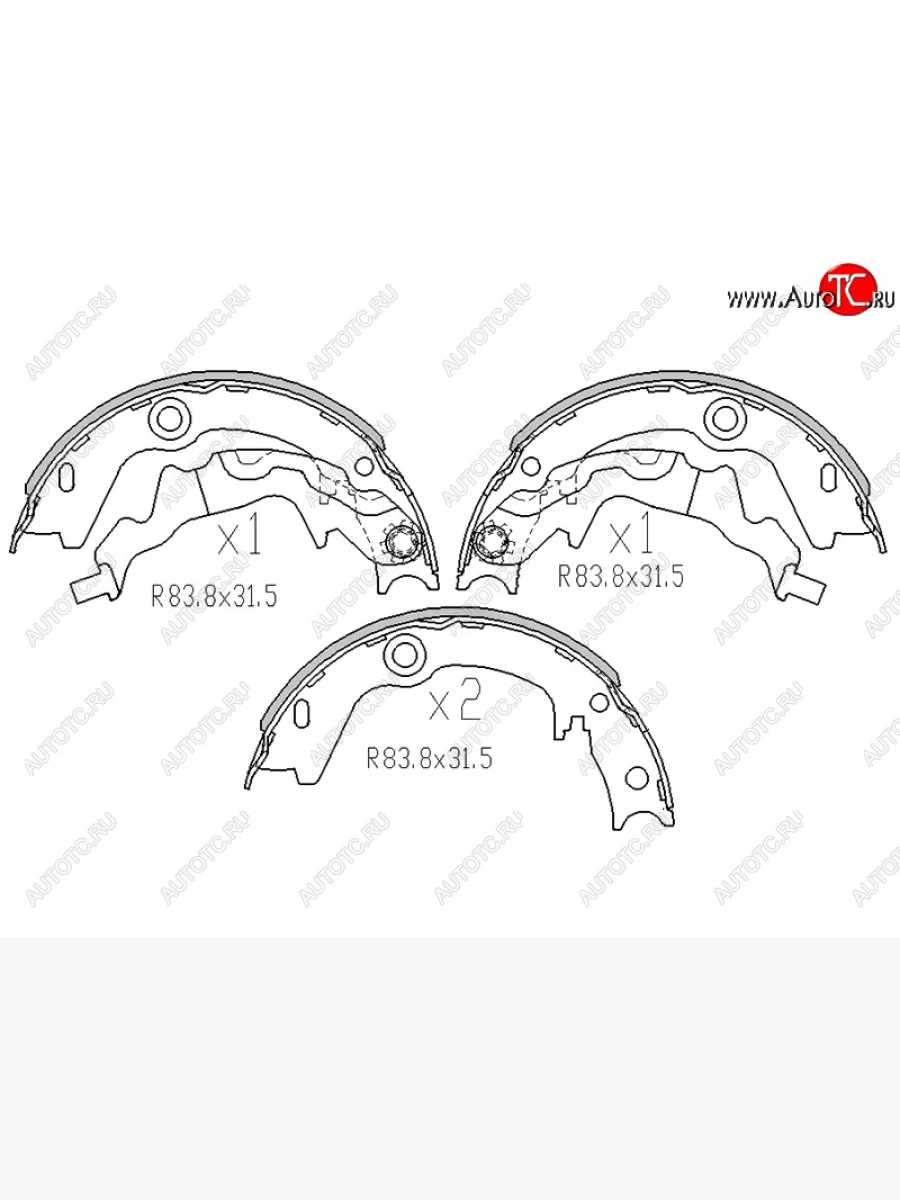 Колодки барабанные задние RH-LH SAT KIA Cerato 3 YD рестайлинг седан (2016-2019)  в Керчи Республика Крым