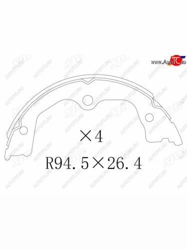 Колодки барабанные задние RH-LH SAT Honda Accord 8 CU седан дорестайлинг (2008-2011)