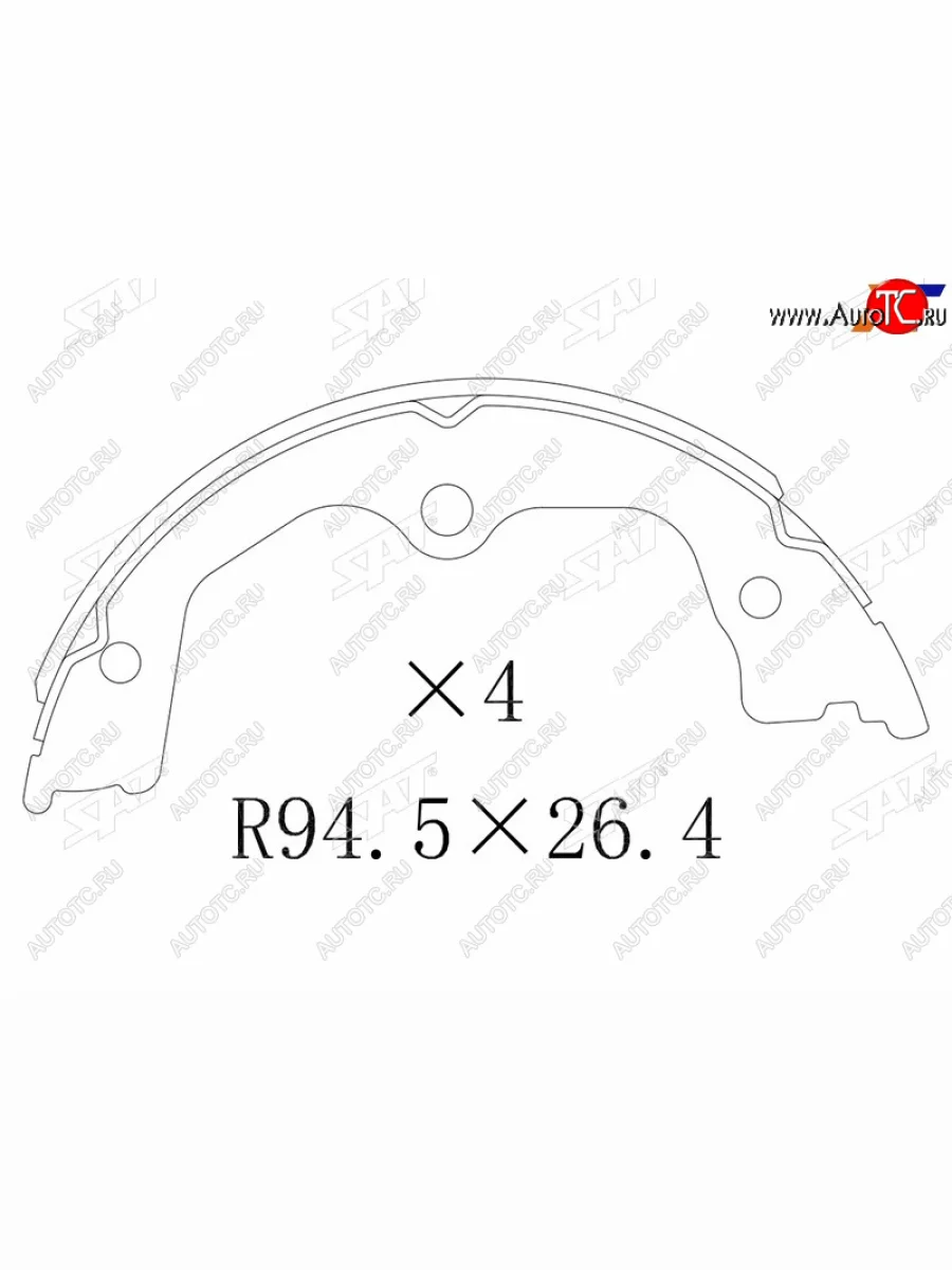 Колодки барабанные задние RH-LH SAT Honda Accord 8 CU седан дорестайлинг (2008-2011)  в Керчи Республика Крым