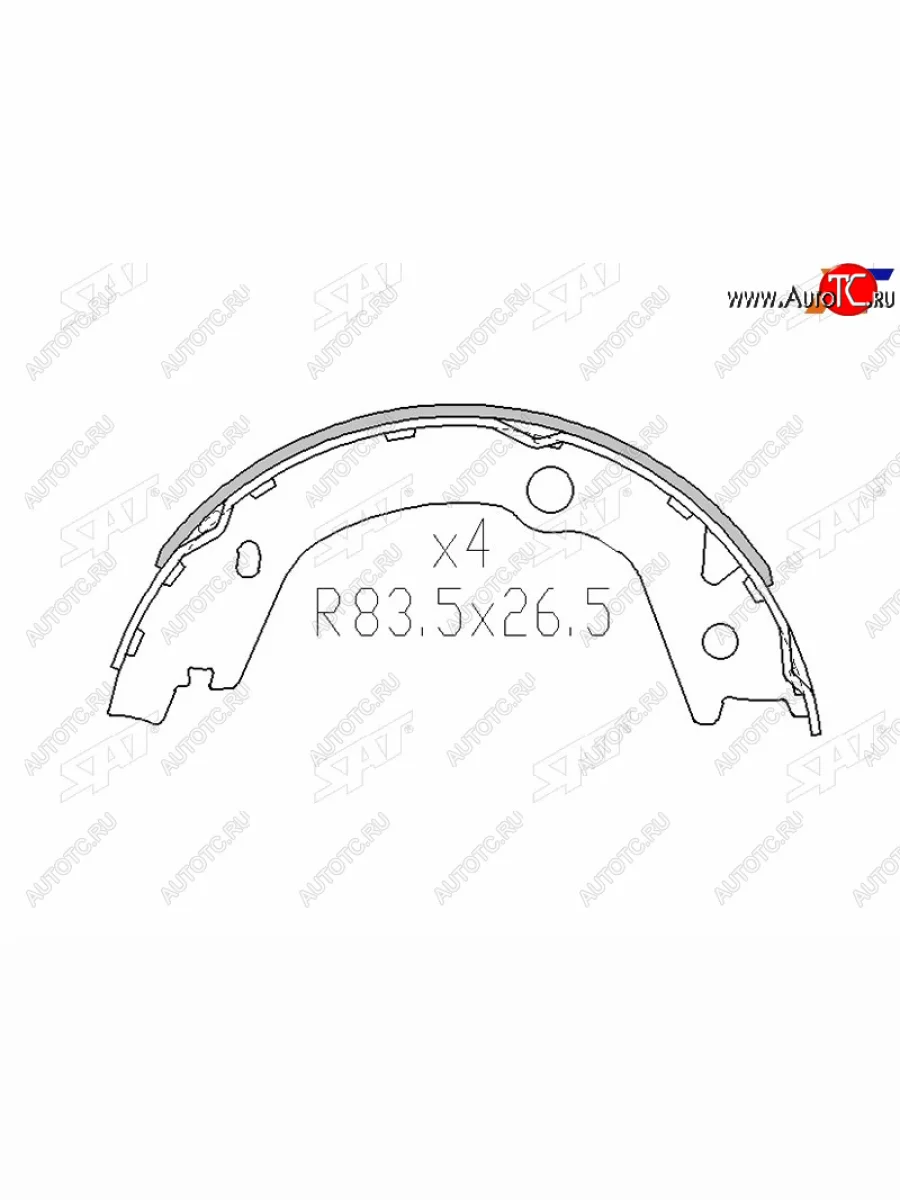 Колодки барабанные задние RH-LH SAT Hyundai Tucson JM (2004-2010)  в Керчи Республика Крым