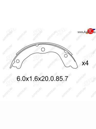 Колодки барабанные задние RH-LH SAT Nissan Primera 3 P12 седан (2001-2008)