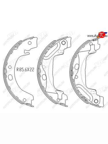 Колодки барабанные задние RH-LH SAT Toyota Corolla E120 седан дорестайлинг (2000-2004)
