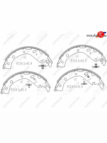 Колодки тормозные барабанные задние LH-RH SAT Toyota RAV4 CA20 3 дв. дорестайлинг (2000-2003)