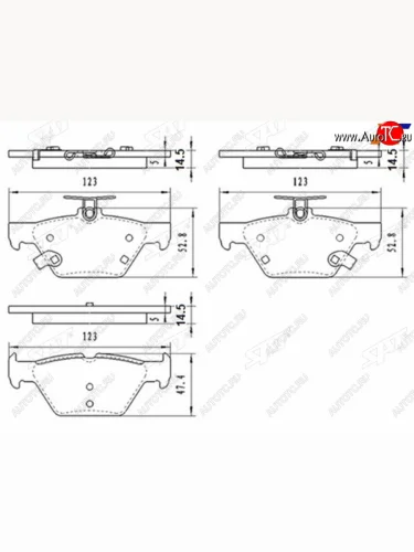 Колодки тормозные барабанные задние LH-RH SAT Subaru Outback BS/B15 дорестайлинг универсал (2014-2018)