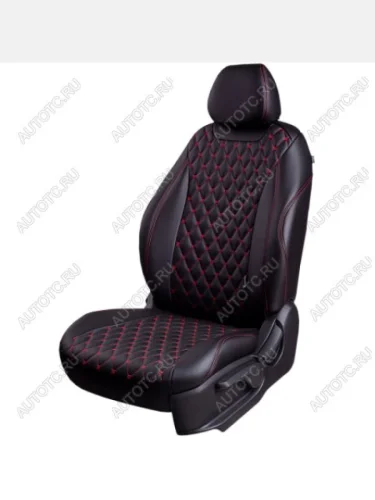  Комплект чехлов для сидений (РЗСиС 60/40 2Г Орегон) БАЙРОН Lord Autofashion  (черный, вставка черная, строчка красная) Chevrolet Niva  2123 (2009-2020) рестайлинг