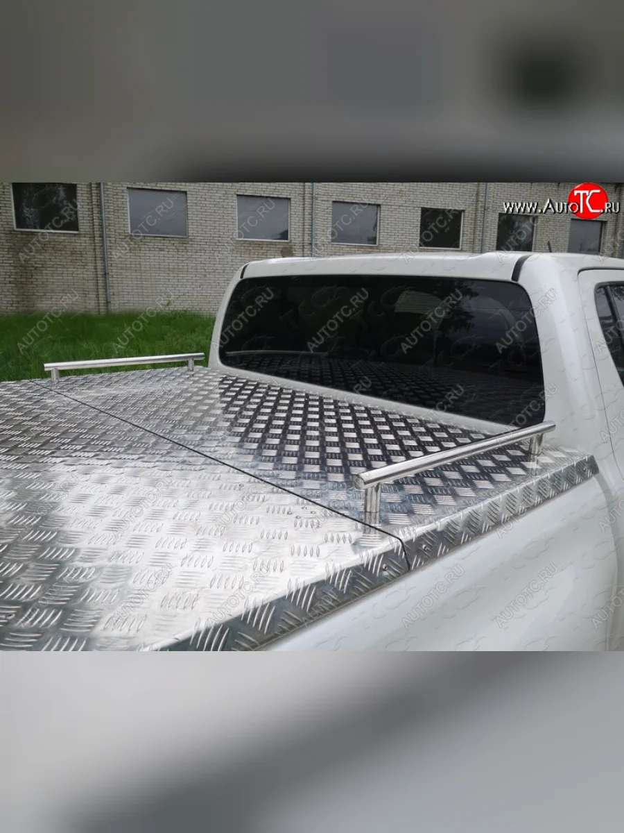 Рейлинги короткие ТСС Тюнинг  Mitsubishi L200 (2018-2022) 5 KK,KL (нержавеющая сталь)  в Самаре Самарской области