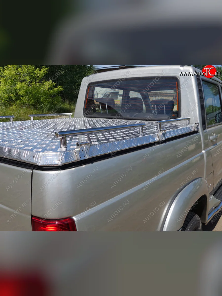 Рейлинги на кузов короткие ТСС Тюнинг  Уаз Патриот (2014-2025) 23632 (нержавеющая сталь)  в Самаре Самарской области