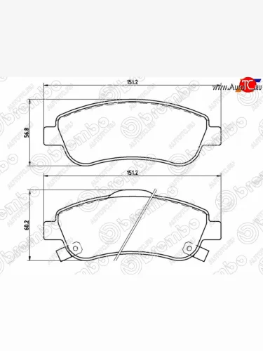 Колодки тормозные передние FL-FR SAT Honda CR-V RE1,RE2,RE3,RE4,RE5,RE7 дорестайлинг (2007-2010)