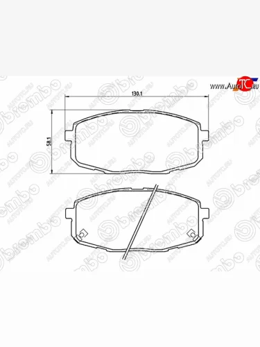 Колодки тормозные передние FL-FR SAT KIA Ceed 1 ED рестайлинг, хэтчбэк 5 дв. (2010-2012)