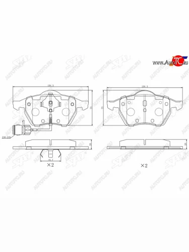 Колодки тормозные передние FL-FR SAT (два датчика) Audi 100 С4 универсал (1990-1995)