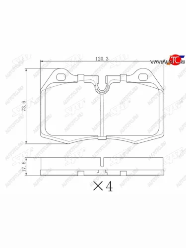 Колодки тормозные передние FL-FR SAT BMW 7 серия E38 дорестайлинг, седан (1994-1998)