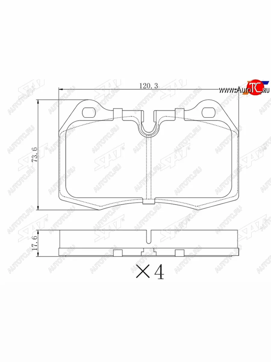 Колодки тормозные передние FL-FR SAT BMW 7 серия E38 дорестайлинг, седан (1994-1998)  в Самаре Самарской области