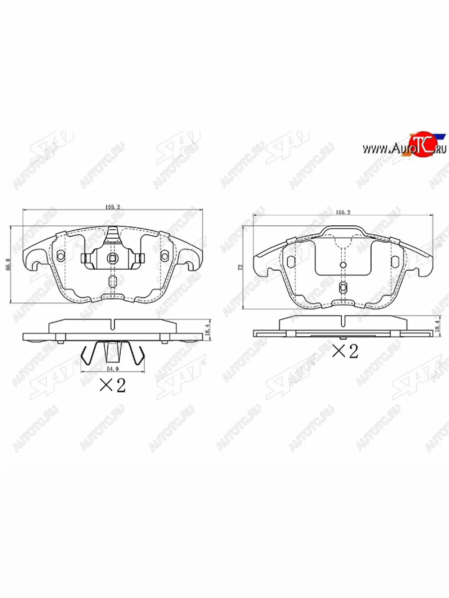 Колодки тормозные передние FL-FR SAT Opel Corsa F 5d (2019-2025)  в Перми Пермском крае