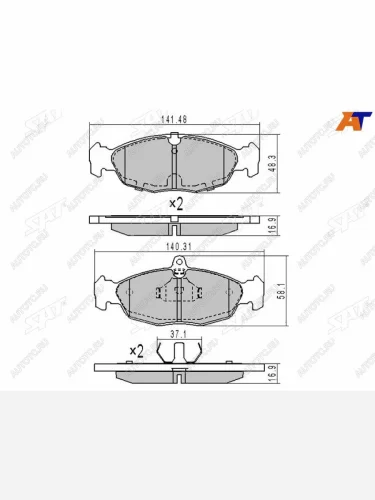 Колодки тормозные передние FL-FR SAT Daewoo Lanos T150 хэтчбэк 5 дв. рестайлинг (2002-2008)