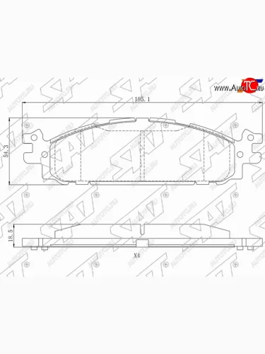 Колодки тормозные передние FL-FR SAT Ford Explorer U502 дорестайлинг (2010-2016)