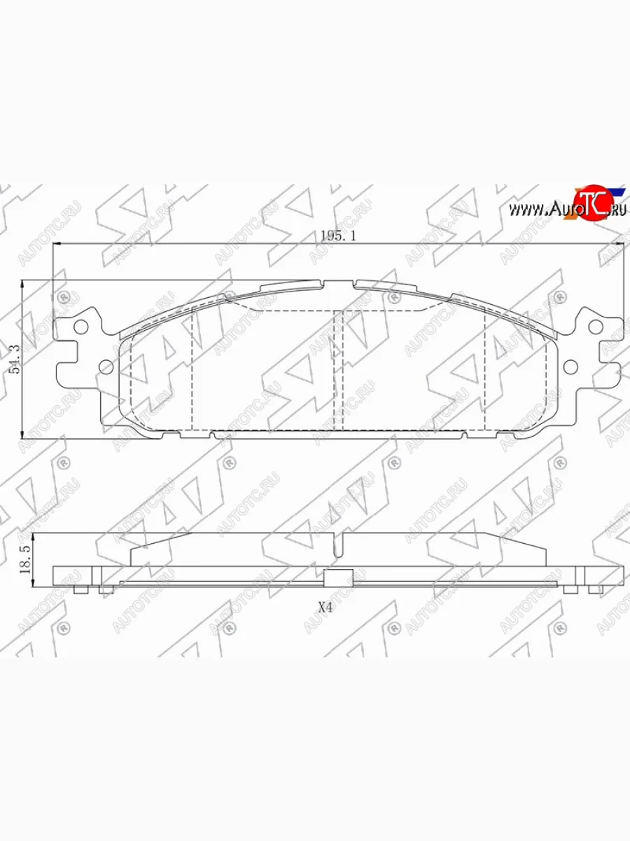 Колодки тормозные передние FL-FR SAT Ford Explorer U502 дорестайлинг (2010-2016)  в Керчи Республика Крым